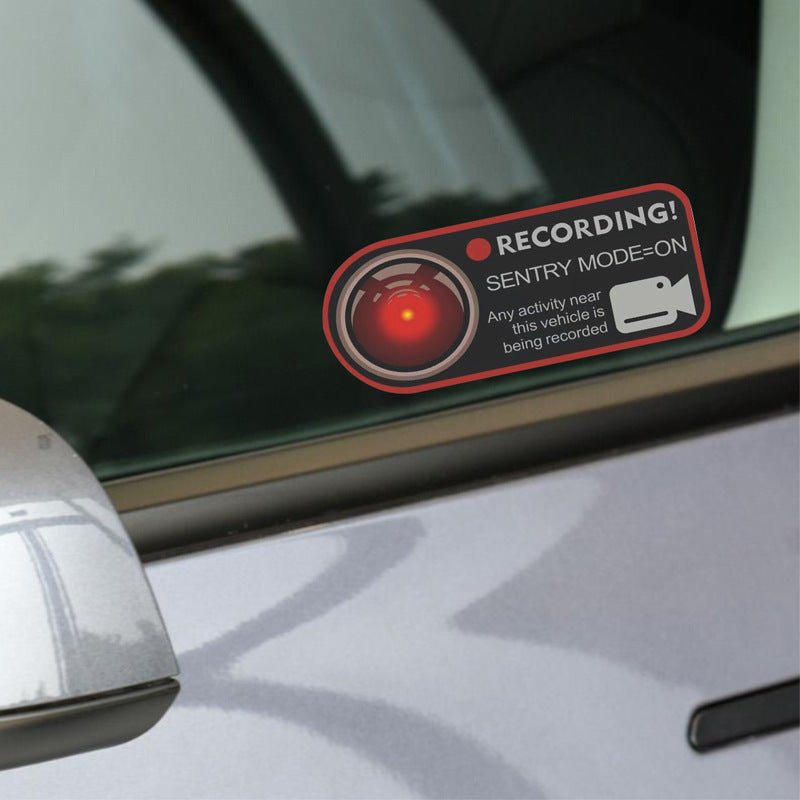 Anti-Theft Warning Sentry Mode Clings (4pcs) for Tesla