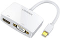 Mini Displayport to HDMI VGA Adapter, 4K Thunderbolt 2 Adapter 2 in 1 Mini DP Converter Compatible with Macbook Pro Air Imac Surface Pro1 2 3 4 6 Surface Laptop 2 Thinkpad X1, White