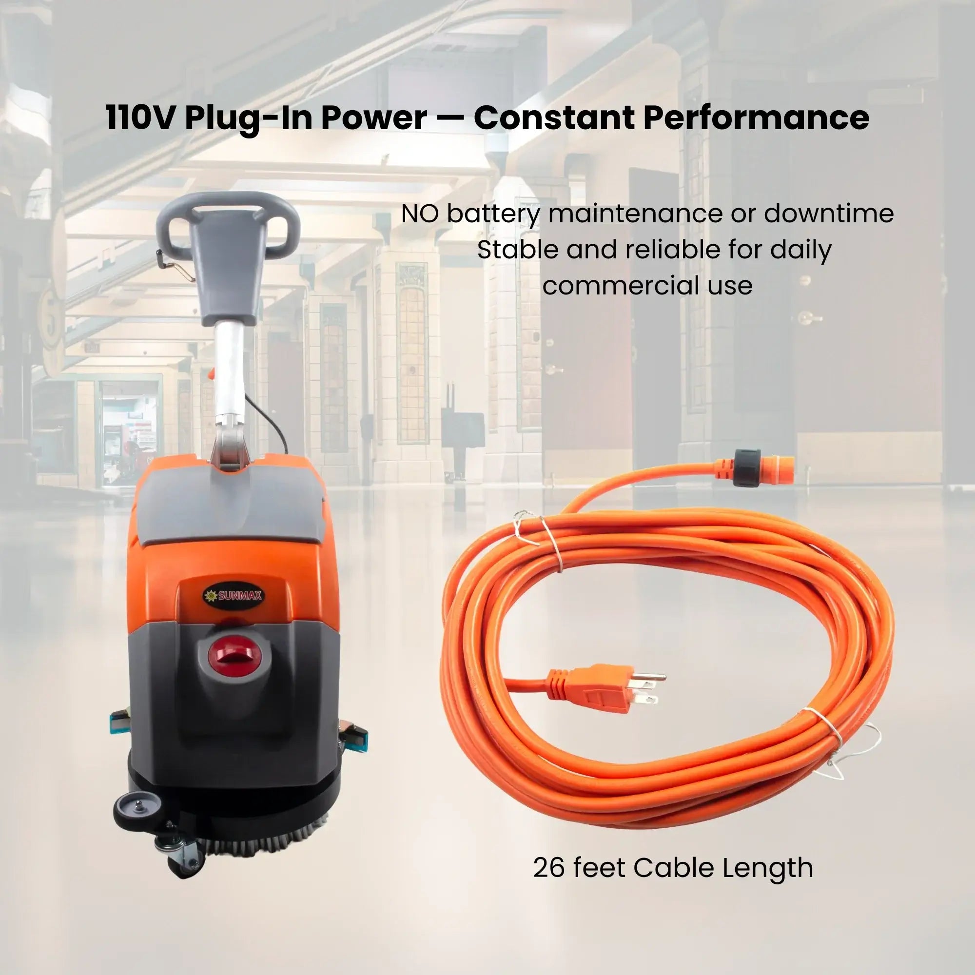 RT35AC Compact Corded Electric Floor Scrubber for Commercial Floors