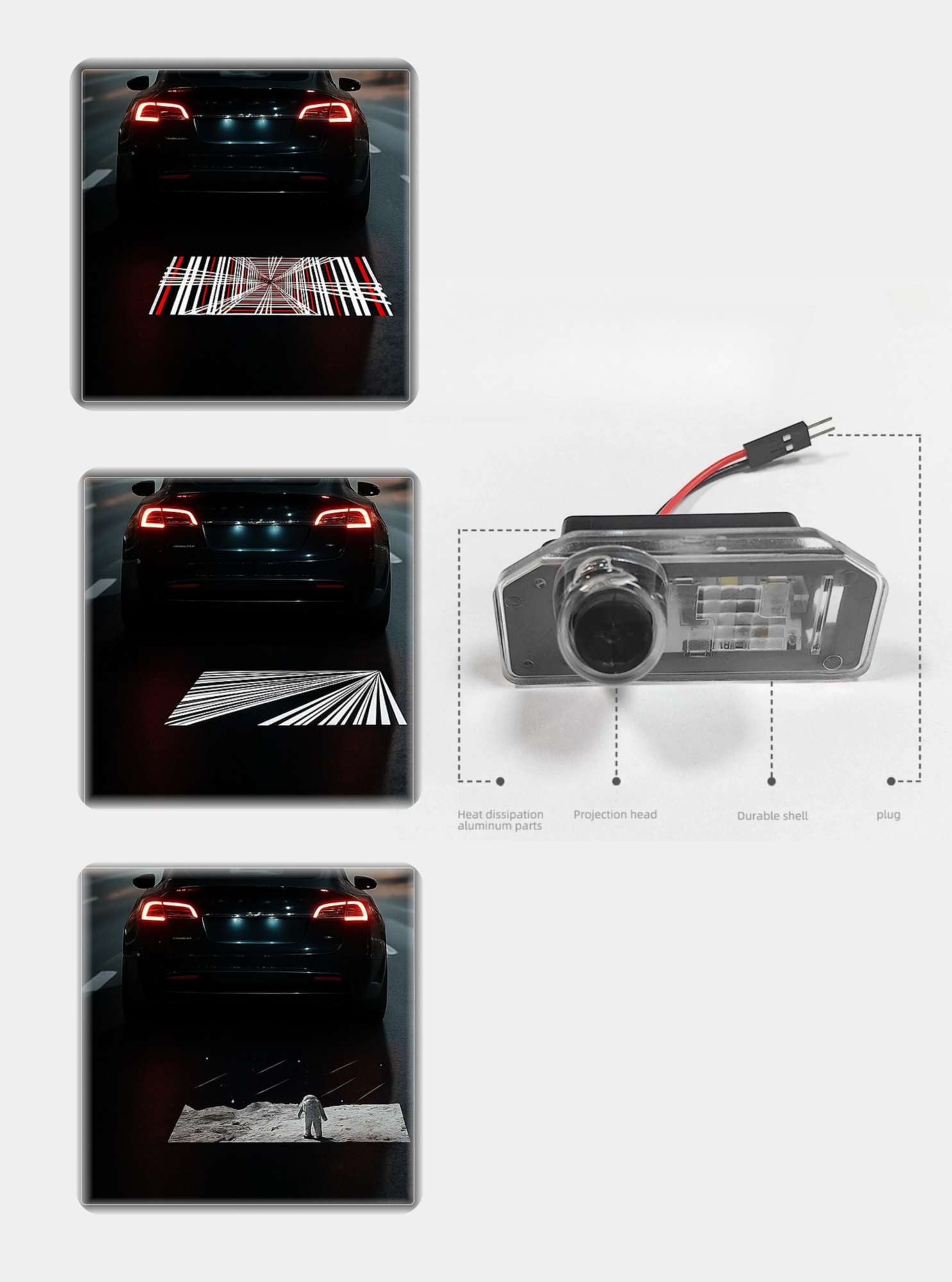 License Plate Projection Lights for Model 3 Highland/Model Y