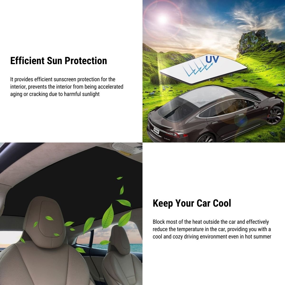Panoramic Sunroof Sunshade for Tesla Model S