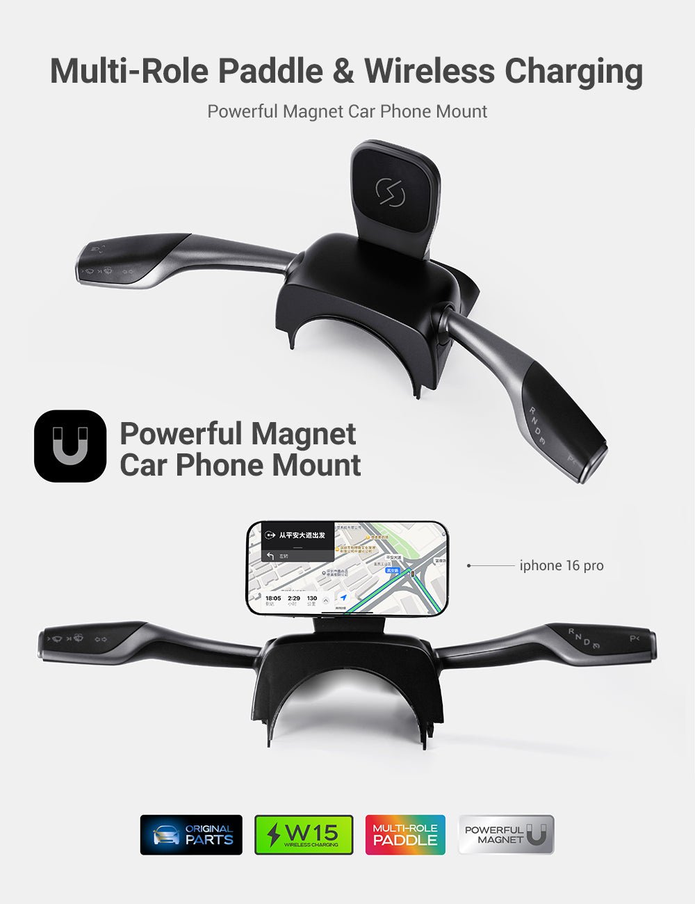 TESERY 7′′ Gear Shift Touch Screen Dashboard Display for Model 3 Highland / Model Y Juniper